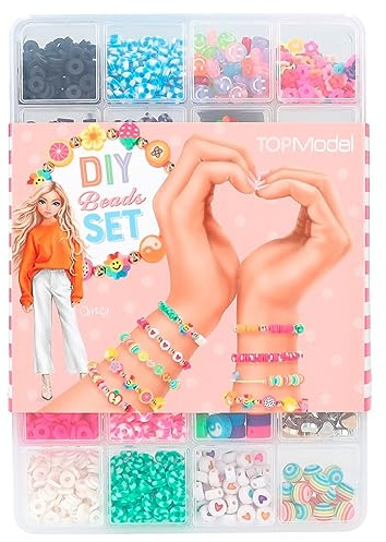 Depesche 12085 TOPModel - Perlen Set DIY, 20 verschiedene Perlen Arten, zum kreativen Gestalten von Armbändern und Ketten