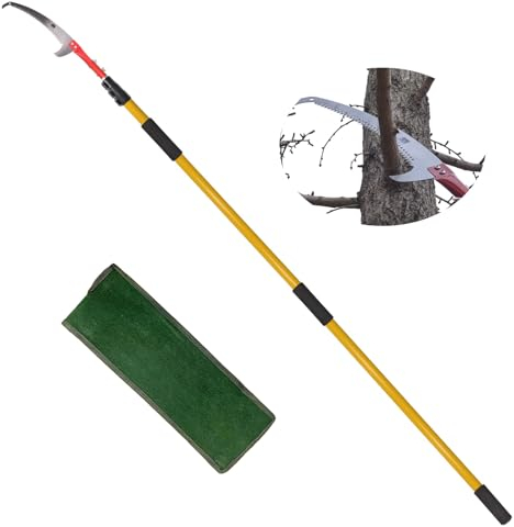 Astsäge mit Teleskopstiel 7,5m Teleskop Astsäge Einstellbare Länge Baumsäge Gartengeräte-Set Hochentaster hochreichbare Stange mit Tragetasche, schneidet sauber und schnell für hohe Äste