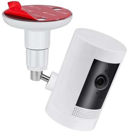 PAIKIUU 1 soporte de pared para cámara de anillo adhesivo sin taladrar, soporte de montaje de cámara de anillo, soporte de montaje de 360 grados, ajustable, sin tornillos, para cámara de vigilancia