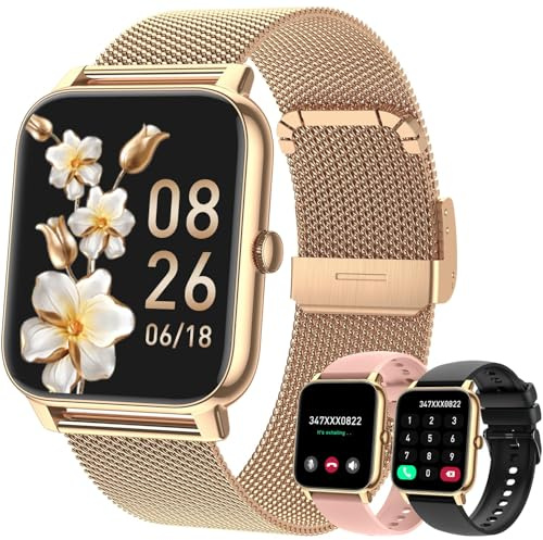 Montre intelligente pour femme - Traqueur d'activité - Montre numérique pour homme - Étanche - Compatible avec téléphone Android et iOS