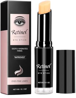 3g Retinol Eye Cream Stick Anti Puffiness Aging Dark Circles Eye Bags Remover Wrinkles Reduce Fine Lines Lifting Firming Eye Balm (1PCS)