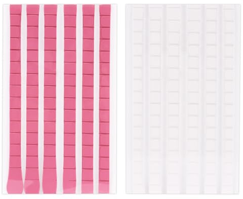 Bwetomk 192 piezas de masilla adhesiva para pósteres, masilla reutilizable, masilla extraíble, no tóxica, para colgar paredes, fotos, bricolaje, limpieza, arte de uñas (blanco + rosa)