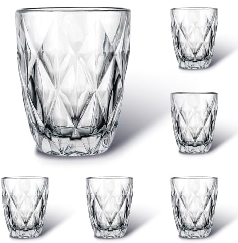 Brahmstein® Premium Trinkgläser Set, 270 ml – 6er Pack, Elegante Wassergläser und Saftgläser, Ästhetische Drinking Glasses, Spülmaschinenfest, Ideal für Wasser und Saft
