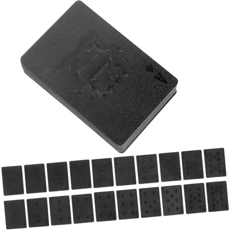 Alasum 1 Packung Wasserfeste Spielkarten aus Schwarzgold Waterproof Playing Cards wasserdichte Spielkarten Schachbrett Kartenspielen Pokerkarten für Spiele Dekorative Karten PVC