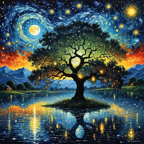 FLAJZ Malen Nach Zahlen Erwachsene, DIY handgemaltes Ölgemälde Set für Anfänger und Erwachsene, Acrylfarbe, Kindergemälde, kreative Heimdekoration, Geschenk, Weihnachten (ungerahmt 40 X 40cm)