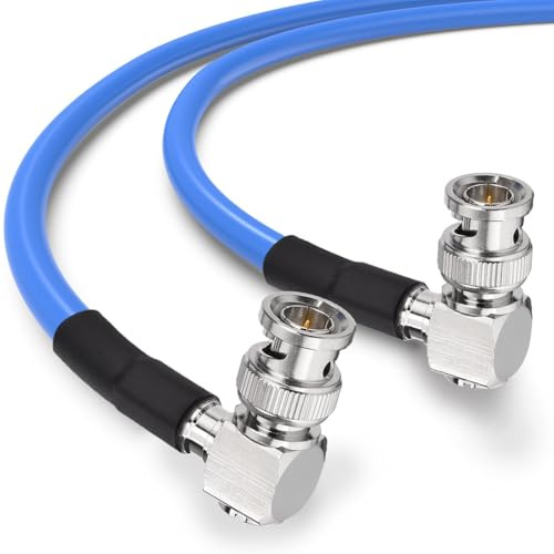 Superbat Cavo SDI 3G/6G/12G 3m BNC Doppi Maschio Ad Angolo Retto Cavi RG6 Doppia Schermatura Video 75Ohm per Camera Audio Oscilloscopio DVR Telecamere Di Sorveglianza CCTV (1 pezzo)