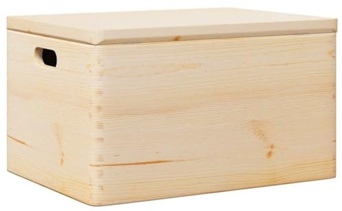 vidaXL Scatola in Legno con Coperchio&Manici 40x30x23 cm Legno di Pino