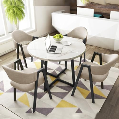 Clubtisch- und Stuhlset für den Empfangsraum im Büro, Verhandlungstisch, Couchtisch mit Stuhl, kleine Konferenztische, Esstischset für 4 Personen (Farbe: 12, Größe: 31,4 Zoll/80 cm)