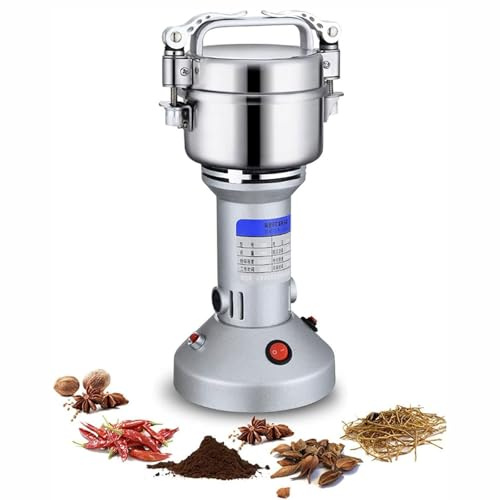 Molinillo de granos eléctrico,Molinillo de hierbas de 150G con protección contra sobrecarga,Máquina pulverizadora de cereales superfinos portátil 550W 25000RPM,para cereales secos,maíz,pimienta,café