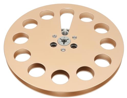 Carrete Abierto Cinta de Sonido Carrete de Cinta Vacío Carrete de Aleación de Aluminio de 7 Pulgadas para Reproductor de Carrete de Cinta (GOLD)