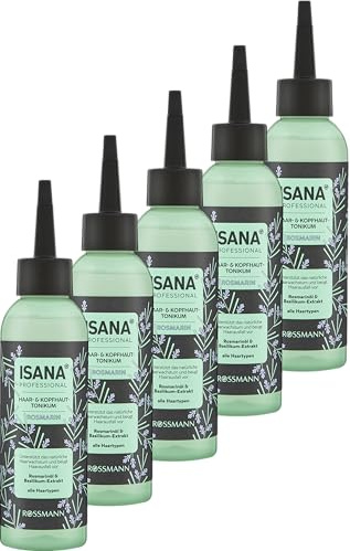 ISANA PROFESSIONAL Haar & Kopfhaut Tonikum Rosmarin, 750 ml (5x 150ml) - Unterstützt das natürliche Haarwachstum, beugt Haarausfall vor - Für alle Haartypen