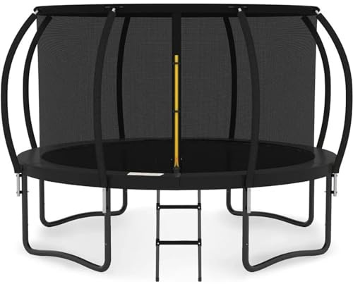 SRKATI Trampoline Accessories 10FT Trampoline With Enclosure - Recreational Trampolines With Ladder, Outdoor Trampoline Trampoline Repair Kit(10FT Black)