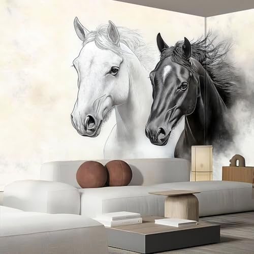 Carta Da Parati Fotografica Acquerello Cavallo,150×105cm Poster Giganti Da Parete, Animale Fotomurale Carta Parati Murale,Decorazione Da Muro Fotografica Per Soggiorno
