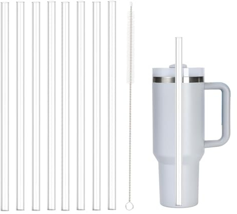 ROSYLEVE 8PCS Cannucce per Stanley Accessori in materiale Tritan con 1 spazzola per la pulizia per Stanley Cup da 40/30 oz (30 cm)
