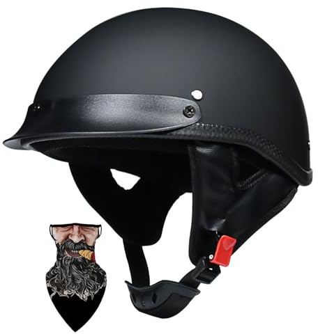 HALYING Casco Moto Vintage Scodella Semi Aperto Certificazione ECE con ABS Rinforzato + EPS Ammortizzato - Casco Retro Unisex per Scooter/Moto, Fodera Rimovibile, Fibbia Rapida