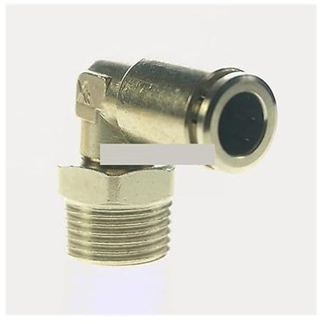 FQHIDMOMX Pneumatic Nickel Brass ELbow Push In Connector Union Quick Release Air Fitting Plumbing 1/8 Male to Fit Tube O/D 10mm