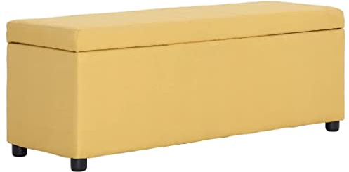 Teenpull Polsterbank mit Stauraum, 116 cm, Gelb, Polyester, Bequeme Sitzbank, Aufbewahrungsbox für Flur, Schlafzimmer, Wohnzimmer, vielseitig einsetzbar