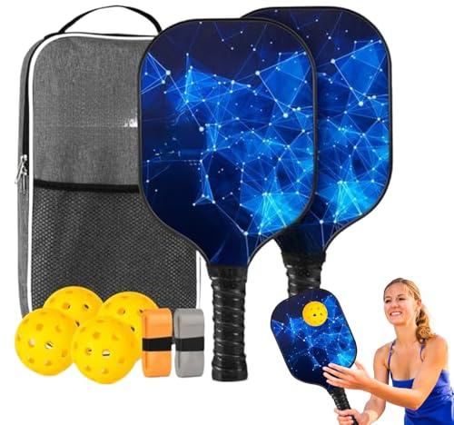 Pickleball-Ausrüstung – Pickleball-Schläger-Set, Sportzubehör aus Fiberglas, ergonomisch, leicht, für Männer, Frauen, und Mädchen, zu Hause, für Indoor-Training