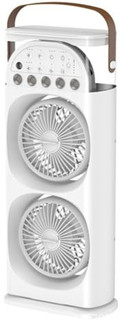 Joselin Humidificador de Aire con Ventilador Doble de Cinco Orificios, Luz de Color Multiposición, Enchufe de Gran Capacidad para Dormitorio.