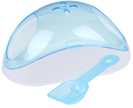SWOOMEY Baño de Arena con Pala para Hámster y Chinchilla, Plástico Duradero, Tamaño Pequeño, Color Azul, Portátil para Uso en Casa y Viajes, para Mascotas Pequeñas Color Aleatorio