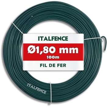Alambre de hierro Ø1,80mm para ataduras plastificado verde, 100m