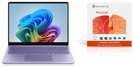 Microsoft Surface Laptop | Copilot+ PC | 13” LCD Touchscreen | Snapdragon® X Plus | 16GB Memory | 512GB Storage | Latest Model | Violet | 3 Month 365