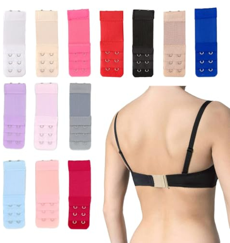 13 Pezzi Estensione Reggiseno Allunga Reggiseno Prolunga Reggiseno Accessori Regolabile Antiscivolo Tona per Femmina Reggiseni