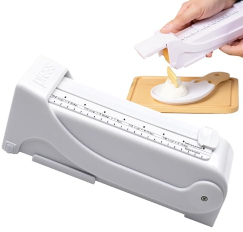 BommFu Cortador de mantequilla – Dispensador de mantequilla en forma de barra con marcador de escala – Herramienta de cocina apta para lavavajillas, para pasteles, desayunos, cocina, pan, herramienta