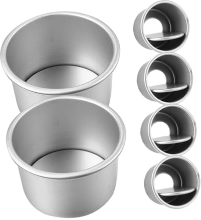 DIYEAH Moules à Gâteaux Ronds Fond Amovible en Alliage D'aluminium Antiadhésifs Ensemble de 6 et Réutilisables pour Cuisson et Pâtisserie