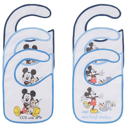 Ellepi Disney vattentäta haklappar för nyfödda | 6 stycken | bomull/PVC, 28x19 cm