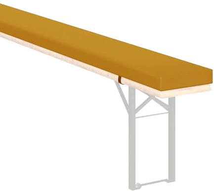 Outdoor Bankkissen für Biertische 200/180/220/150/110 cm, rutschfeste Kissen mit Reißverschluss, mit Schnalle, für Partyzelte, Terrassenmöbel, 122 x 28 x 3 cm, bequemes Sitzen