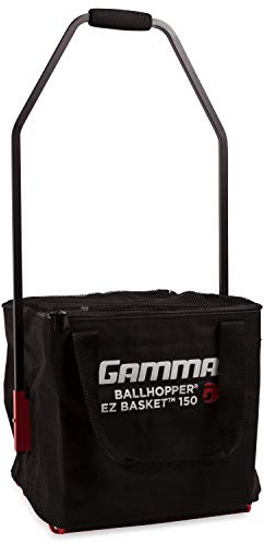 Gamma Ballhopper Premium EZ Tennis Travel Cart 150 & EZ Ball Basket – Portable & Compact Tennis Court Accessory, Sturdy & Lightweight Design, Foldable Cart, Holds 150 Balls, Carrying Case Included