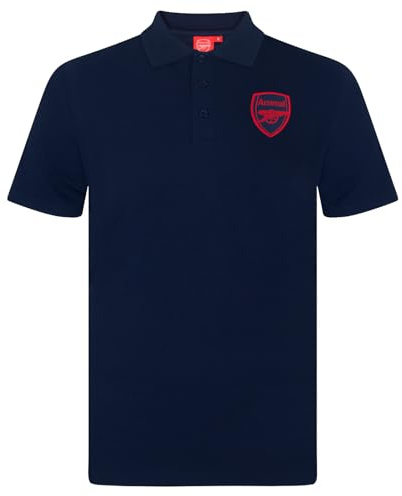 Arsenal FC Official Football Gift Mens Crest Polo Shirt Navy Blue Medium