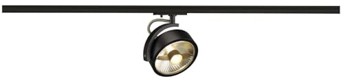 SLV KALU TRACK | LED Strahler 1-Phasen, Dreh- und schwenkbarer Schienen-Strahler, Deckenstrahler, Deckenleuchte, Schienensystem, Innenleuchte| GU10, inkl. 1Phasen-Adapter
