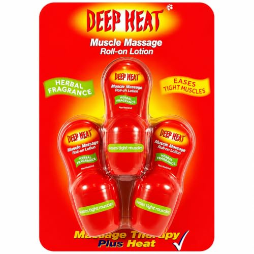 THREE PACKS of Deep Heat Muscle Massage Roll-On Lotion 50ml…