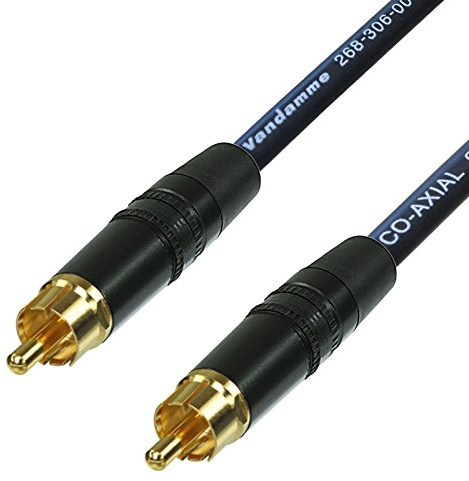 SPDIF Digital Audio Video Coaxial Cable RCA to RCA Van Damme 75 ohm Coax Phono (1 m, Black)
