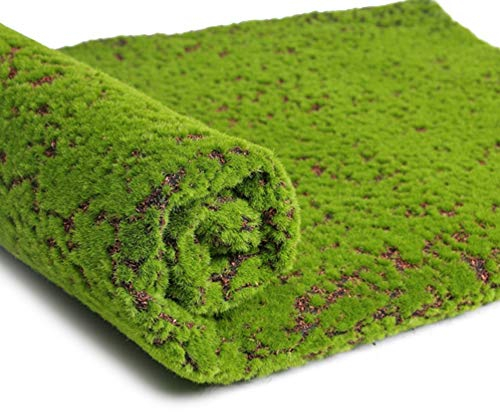Moss Rug Artificial for Indoor Plant Pots Fake Grass Turf Balls Aquarium Mat Tiles Rocks Wall Panel Faux Bark Decor Carpet Soft Home Decoration Garden Pot Lawns Outdoor Green Indoors