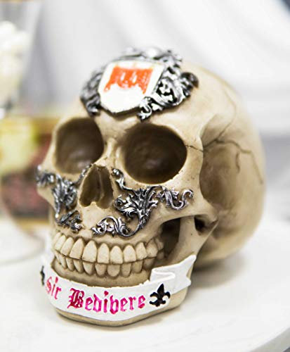 Ebros Gift Matter of Britain King Arthur and The Knights of The Round Table Gothic Skull Statue Medieval Arthurian Legends Skulls Macabre Figur (Sir Bedivere)