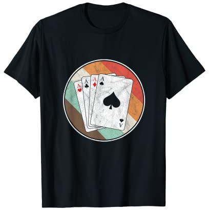 Retro Gambler Poker Vintage-Spielkarte Herz-Pik-Karo T-Shirt