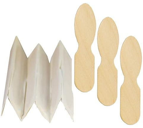 Perfect Stix Wooden Wrapped Taster Ice Cream Paddle Spoon, Paper Wrapped, 3 Length (Pack of 300) Wrapped