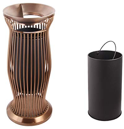 caihuashopping Papeleras Al Aire Libre/Papelera de Interior Puede Acero Inoxidable Cenicero al Aire Libre Vertical Colilla Humo Bin Cubos de Basura para Exterior