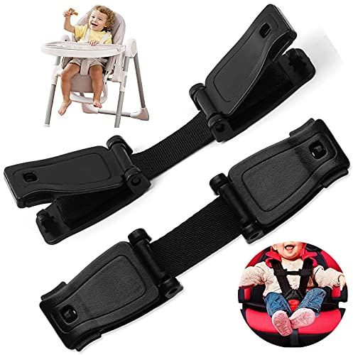 2 Pack Car Seat Anti Escape Harness Baby Chest Clip, Safety Strap, No Threading Required Helps Prevent Children and Kids Taking Their Arms Out of High Chairs/Car Seats/Strollers/Backpacks - Black