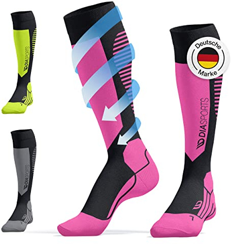 Diasports Skisocken Herren/Damen ideal für kalte Temperaturen | Wärmeregulierende Wintersocken mit zusätzlicher Kompression | Perfekte Passform nahtlos verarbeitet (1 Paar)