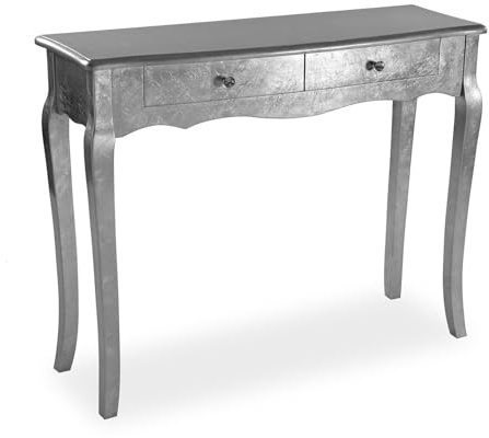 Versa Grande Console Cagliari, Dimensions (H x L x L) 80 x 35 x 100 cm, Argent