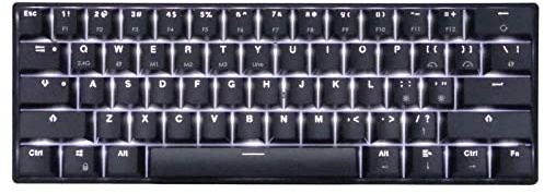 Annadue Clavier de Jeu Mécanique 60%, 61 Touches Rétro-éclairé Mini Clavier Ergonomique sans Fil/Filaire Bluetooth, pour PC Mac Gamer, Dactylographe, Voyage(Axe Vert)