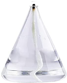 perfk Lampe à Huile En Verre Rechargeable avec Lampe à Huile En Verre à Mèche En Coton pour La Décoration de Mariage, Cône