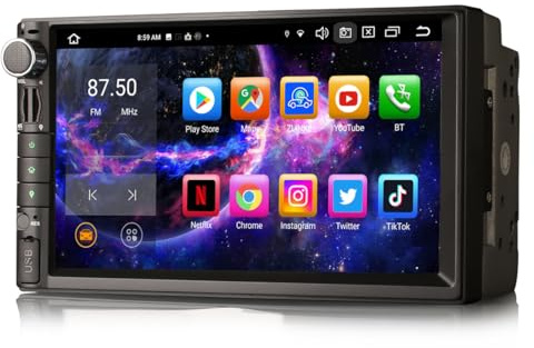 GONFEN 7 pulgadas 8-núcleos Android 12.0 Universal DOBLE 2 DIN radio de coche para Nissan DAB + GPS Navegación DSP DVR WiFi OBD2 TPMS DVB-T2 SD Bluetooth 5.0 A2DP CarPlay Android AUTO 4GB RAM 64GB ROM