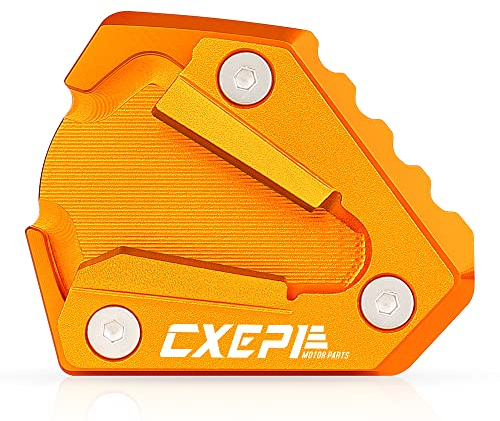 CXEPI Motorrad Seitenständer Vergrößern Fuß-Verbreiterung Ständer Platte Pad für 1290 SUPER ADVENRUTE S 1290 SAS 2021-2023,Orange-Schwarz
