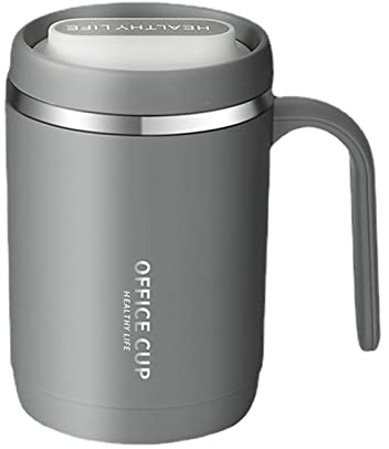 Stalf Thermobecher, 500ml Kaffeebecher, Travel Mug Mit Auslaufsicherem Deckel, Metall-Teetasse Mit Griff, Reise-Campingbecher, Teetasse Für Büro, Zuhause, Draußen