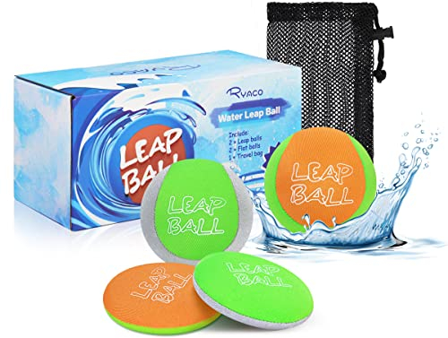Ryaco Leap Water Bouncing Ball-4 Pack Bouncing Ball Beach Toys for All Ages Extreme Fun in the Water with Friends and Family at the Beach on the Lake